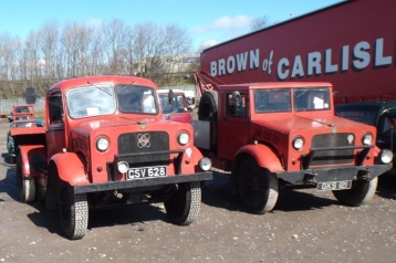 Pair of red trucks